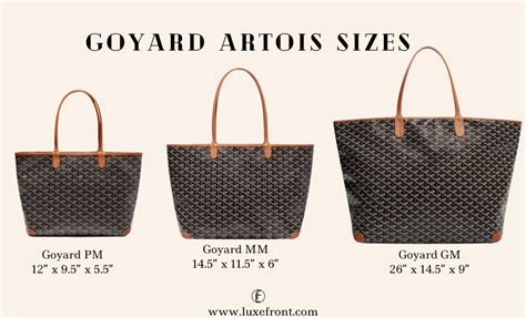 goyard gm vs pm|goyard artois pm size.